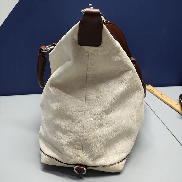 Coach New York Satchel Large Purse Women's Brown‎ Cream Leather D1149-F15447 - Picture 6 of 16